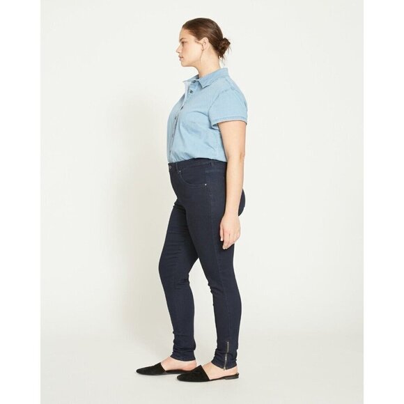 Universal Standard Womens Ankle Zip Seine High Rise Skinny Jean Sz 14 1X 32" - Picture 2 of 5